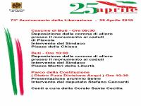 25 APRILE. 73Â° ANNIVERSARIO DELLA LIBERAZIONE